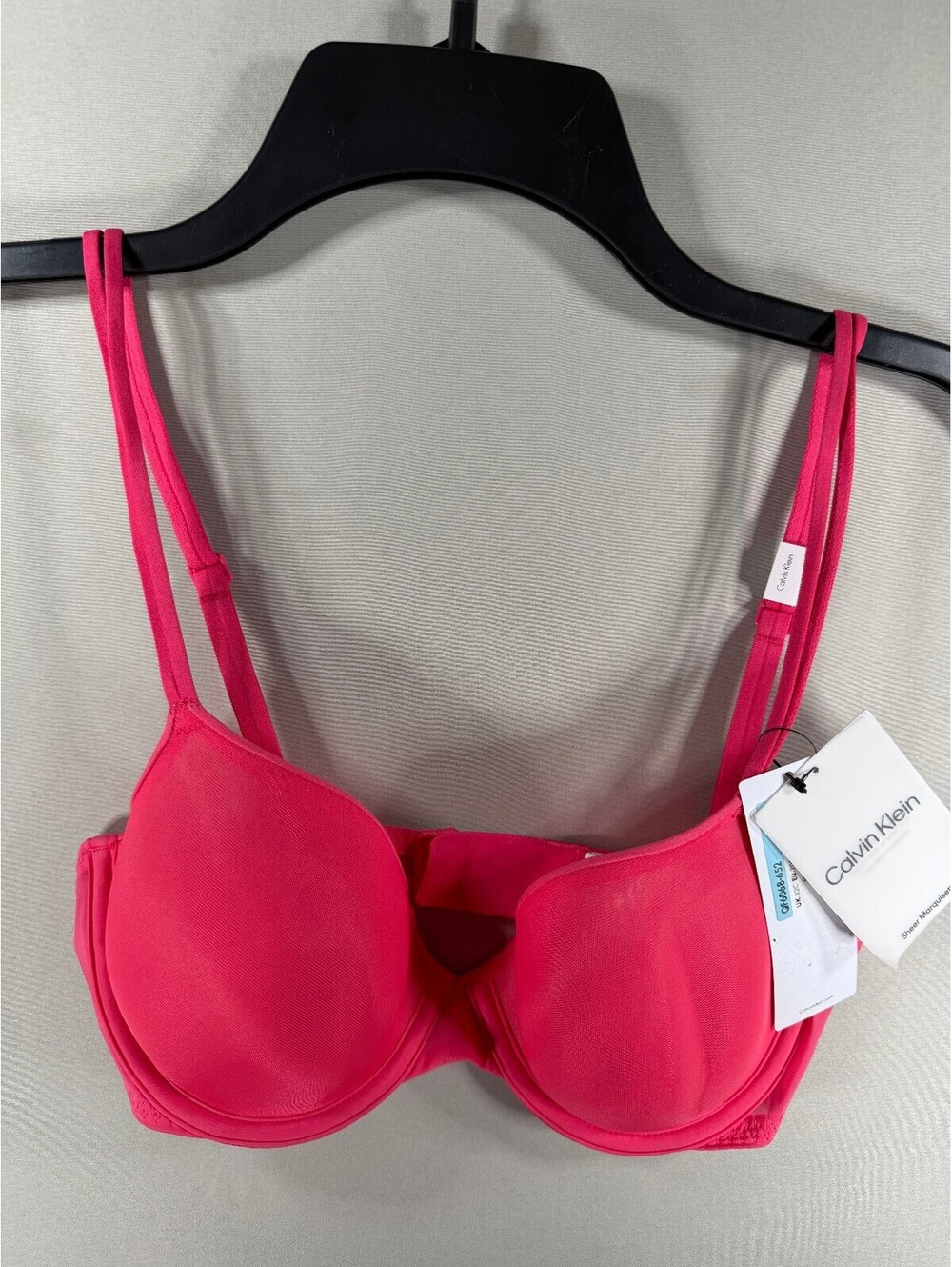Calvin Klein Sheer Marquisette Lightweight Demi Bra 32C Pink NWT